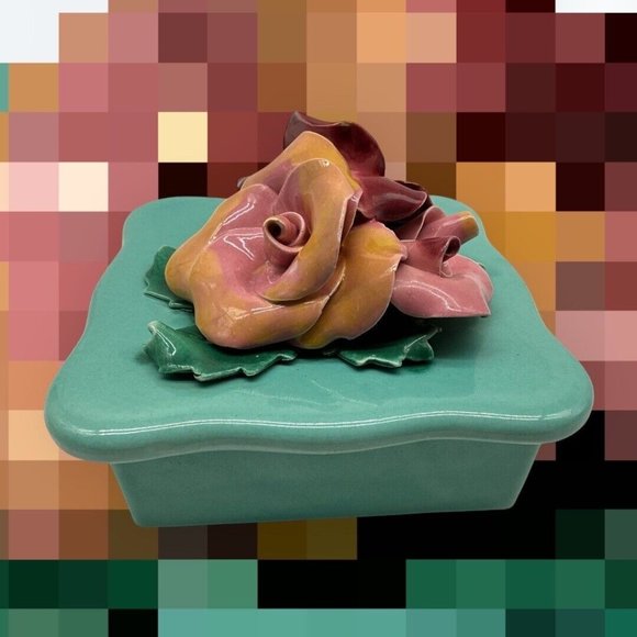 Johann Brahm California Vintage 1960s Floral Trinket Box MCM Collectible #275 - Picture 2 of 13